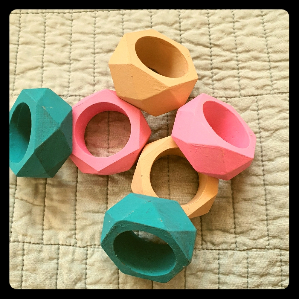 Hand painted Napkin Ring Holders